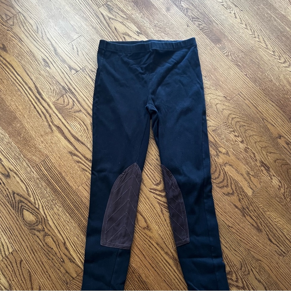 Lauren Ralph Lauren Black Leggings with Brown Accents - Picture 2 of 5